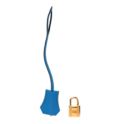 Hermes Epsom Lock and Key Clochette Set Bleu Frida 1 of 4
