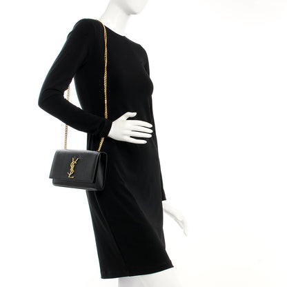Saint Laurent Grain De Poudre Small Monogram Kate Satchel Black 2 of 7
