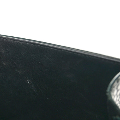 Saint Laurent Calfskin Crocodile Embossed Mini Classic Monogram Cassandra Top Handle Dark Mint 14 of 16