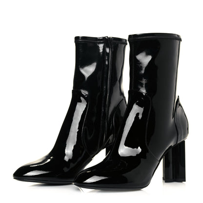 Louis Vuitton Patent Silhouette Ankle Boots 38 Black 3 of 7