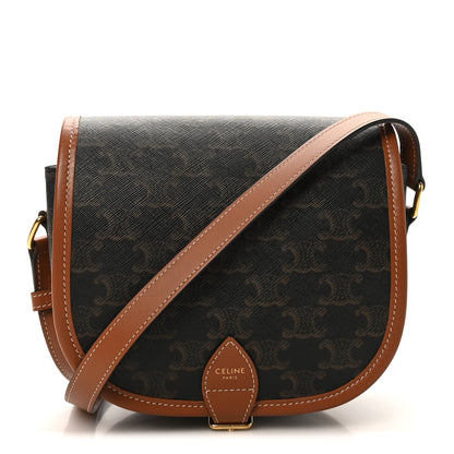 Celine Triomphe Canvas Medium Folco Bag Tan 1 of 9