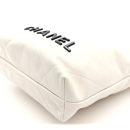Chanel Shiny Calfskin Quilted Mini Chanel 22 White Black 10 of 10