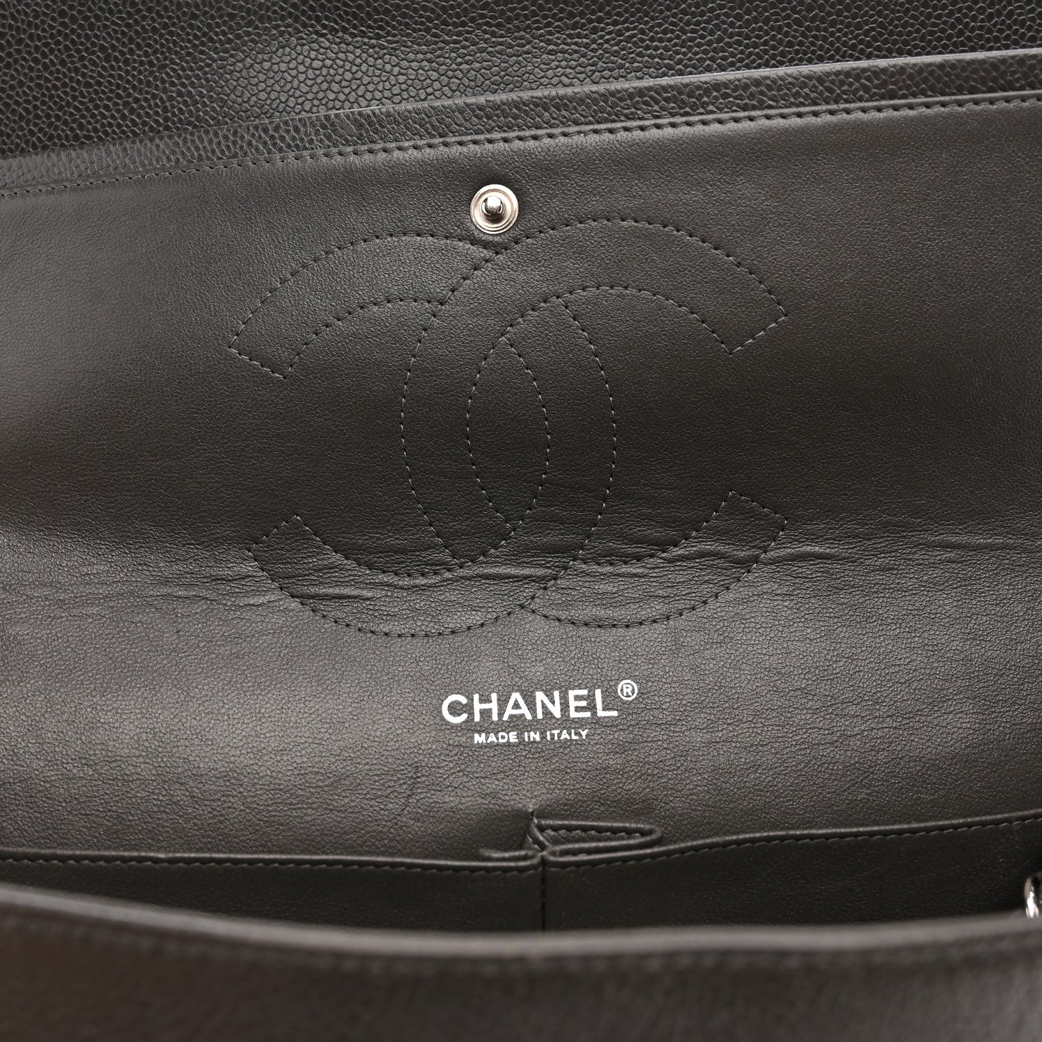Chanel Caviar Quilted Jumbo Double Flap Grey 15 of 15