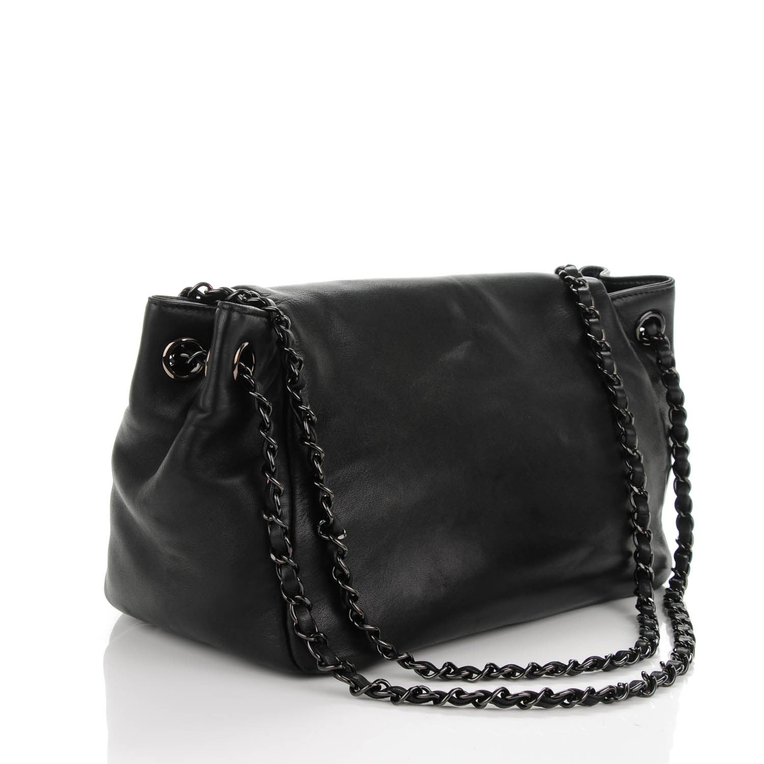 Chanel Lambskin Studded Accordion CC Flap Black 3 of 8