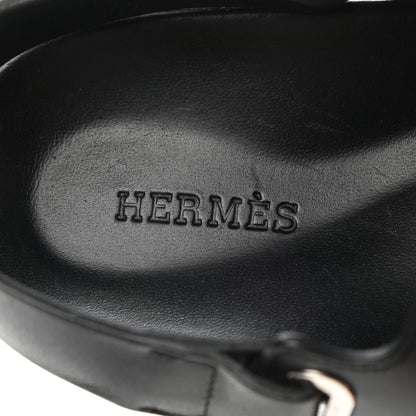 Hermes Calfskin Womens Takara Sandals 36 Black 7 of 9