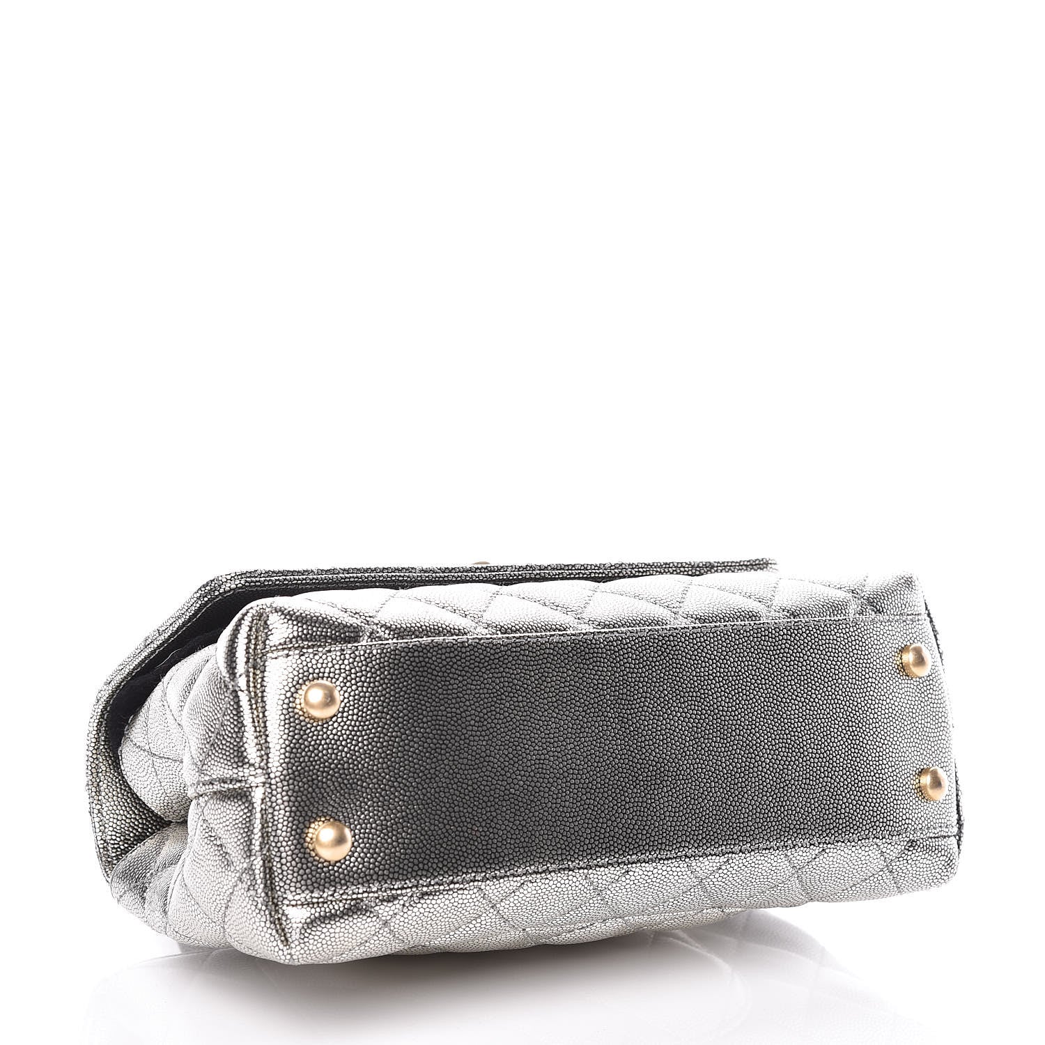 Chanel Metallic Caviar Quilted Mini Coco Handle Flap Silver 4 of 10