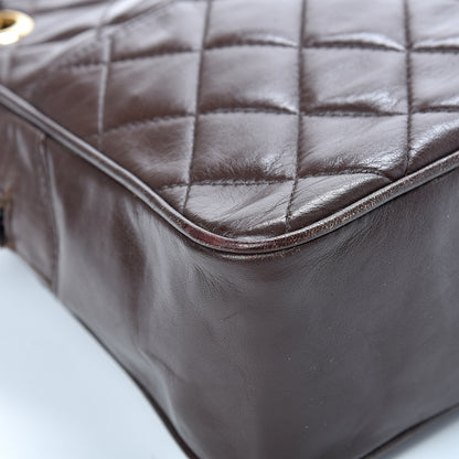 Chanel Lambskin Quilted Large Camera Case Brown 9 of 28