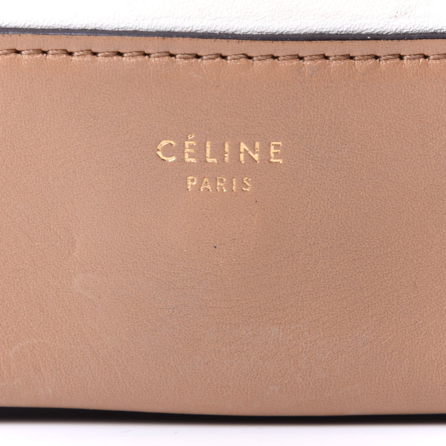 Shiny Smooth Calfskin Medium Frame Shoulder Bag Tan Optic White