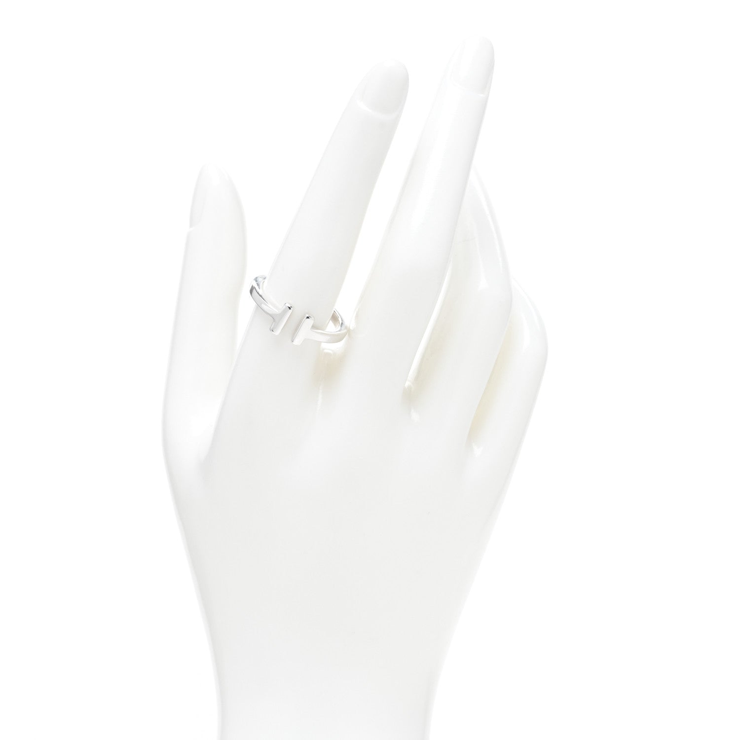 Tiffany Sterling Silver T Square Ring 60 9 2 of 4