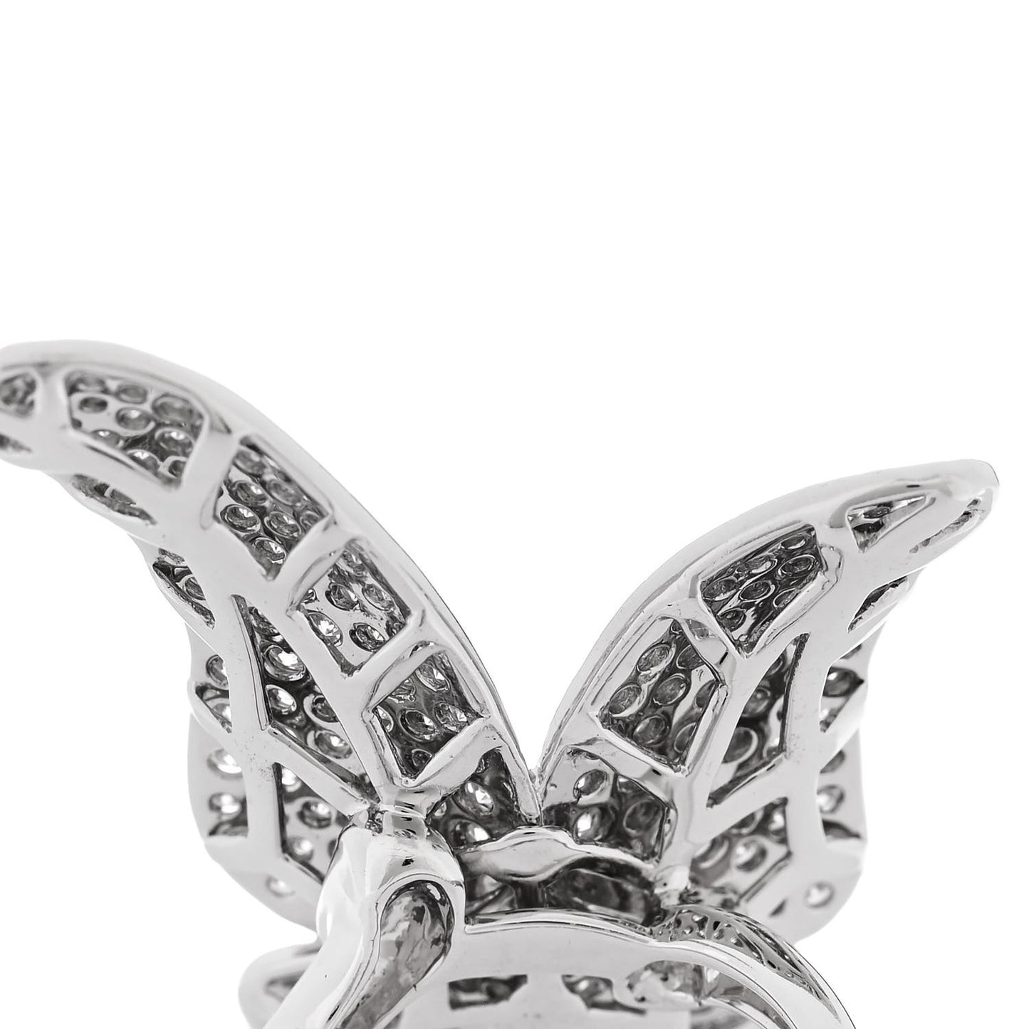 18K White Gold Diamond 3.25ctw Butterfly Ring 54 7