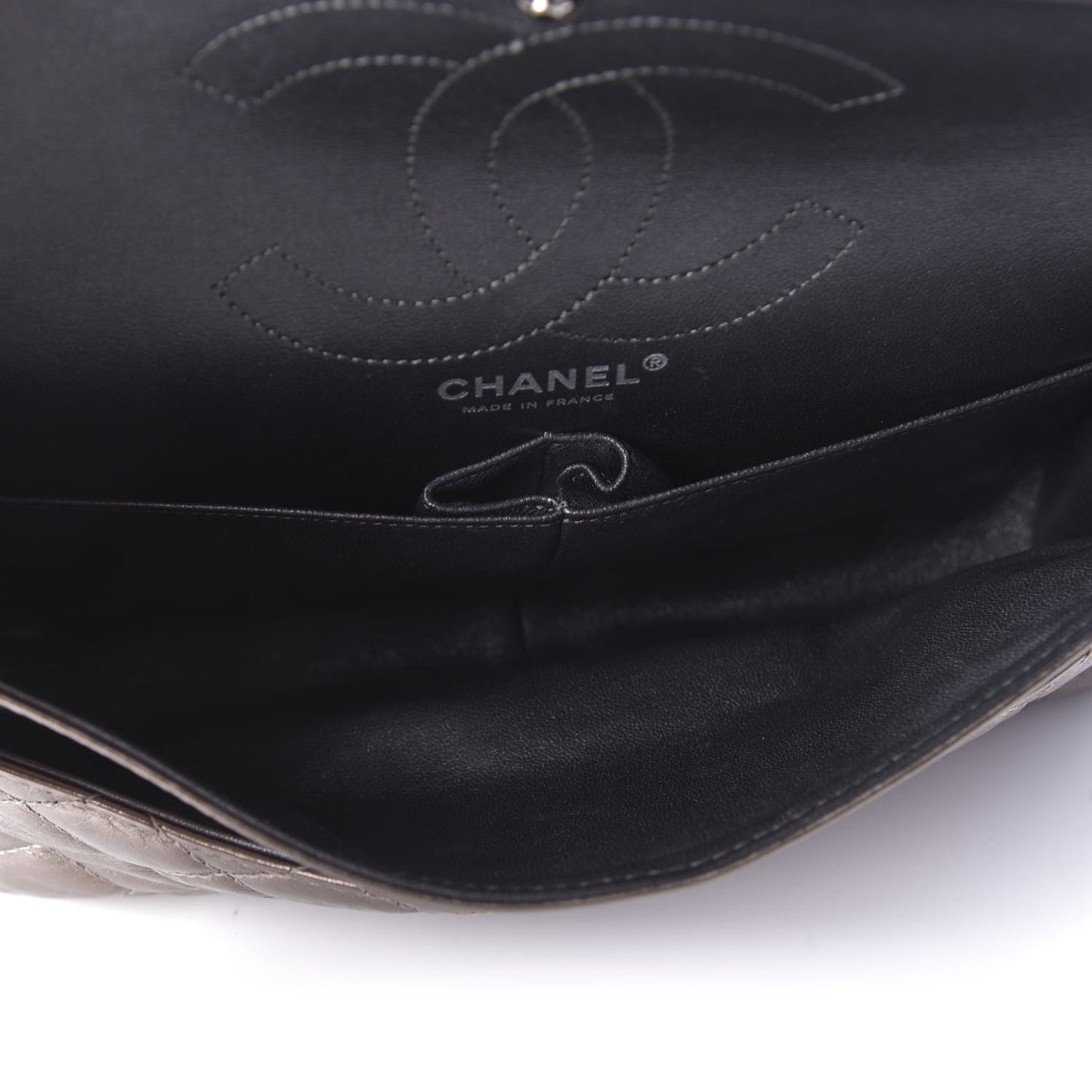Metallic Aged Calfskin Quilted 2.55 Reissue 226 Flap Dark Silver
