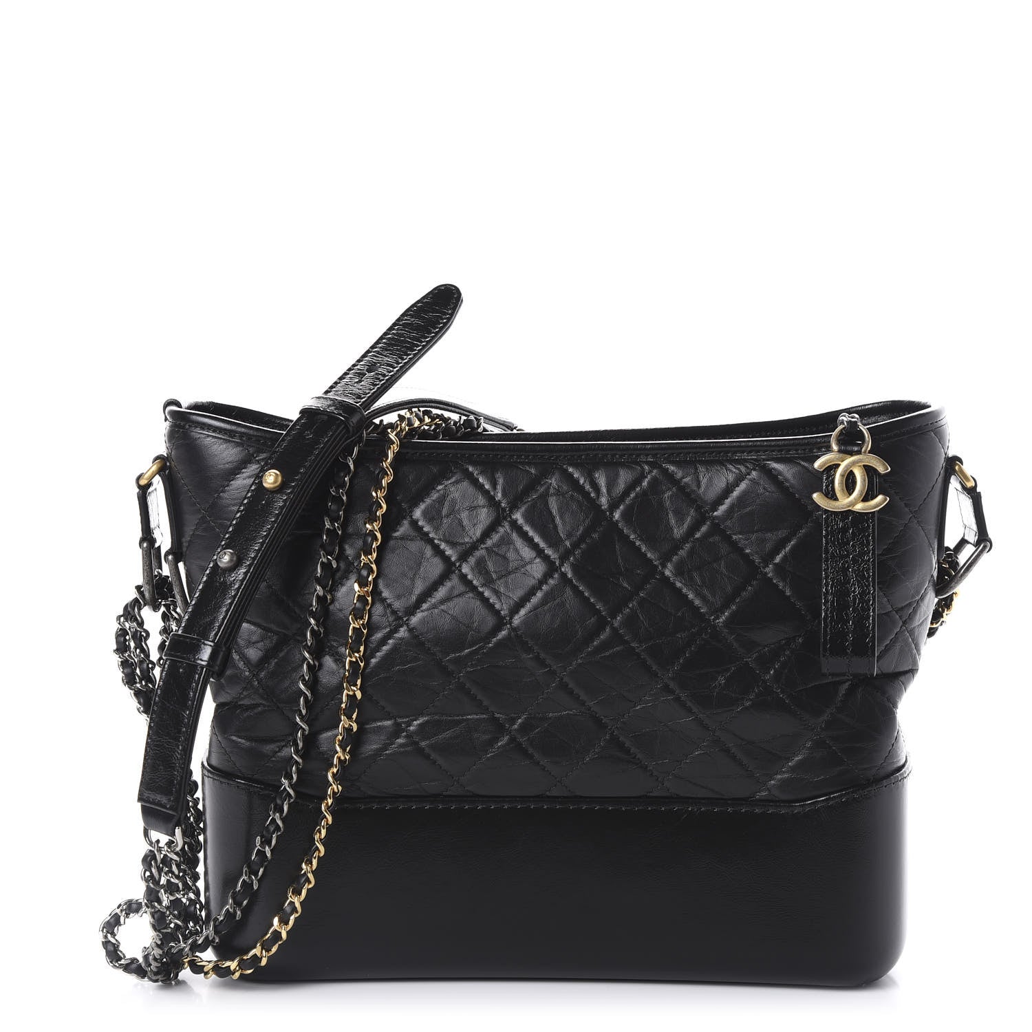 Chanel Aged Calfskin Quilted Medium Gabrielle Hobo Black 1 of 10