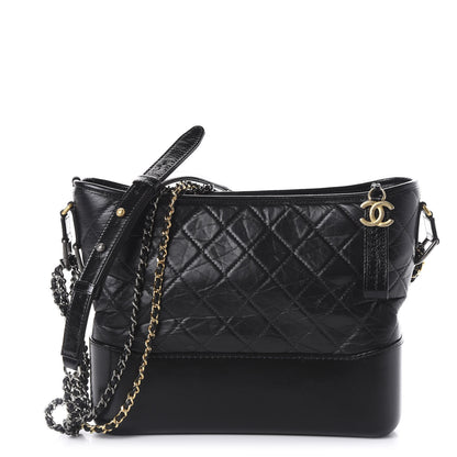 Chanel Aged Calfskin Quilted Medium Gabrielle Hobo Black 1 of 10