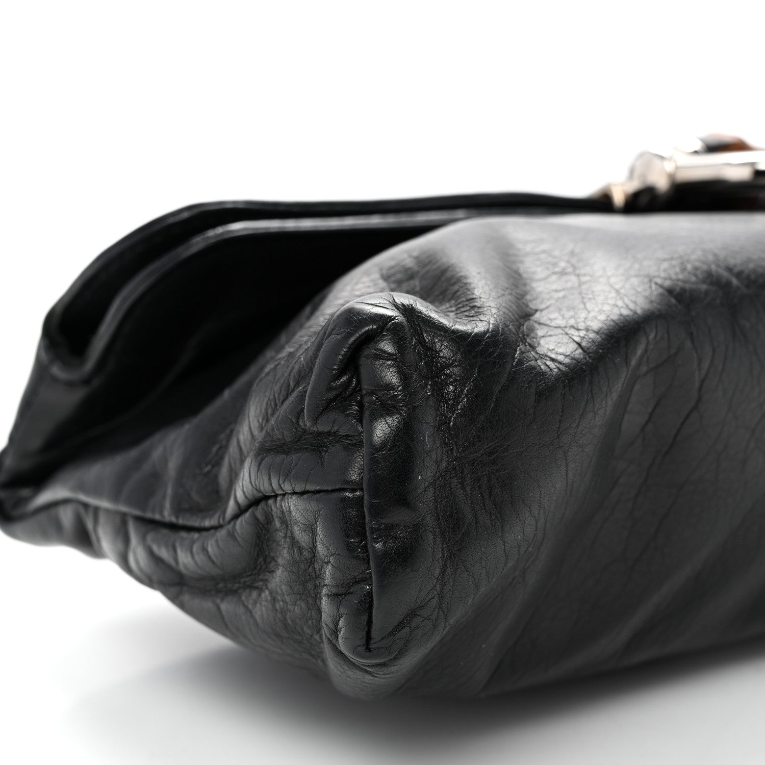 Gucci Calfskin Bamboo Croisette Clutch Black 9 of 10