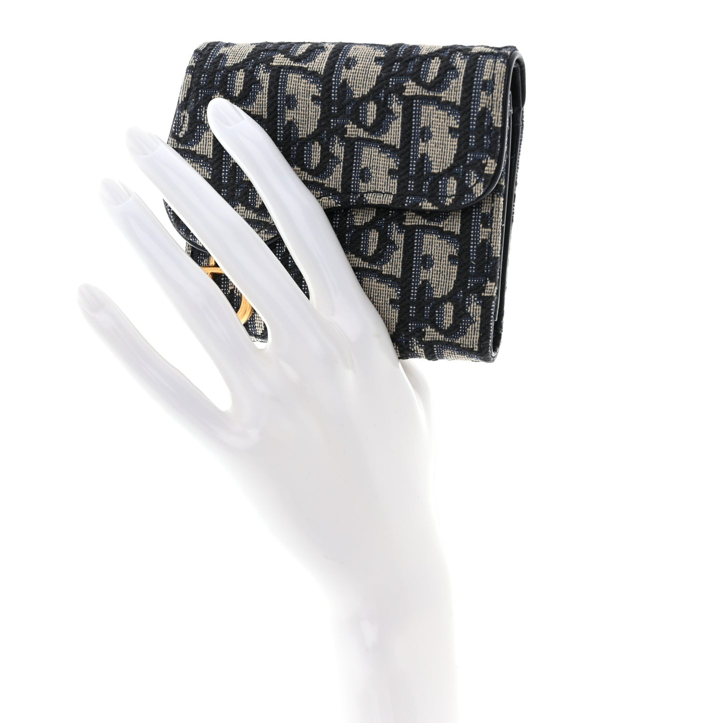 Oblique Saddle Lotus Wallet Blue