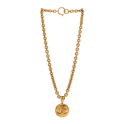 Chanel Metal CC Chain Pendant Necklace Gold 3 of 8