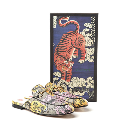 Gucci GG Supreme Monogram Bengal Womens Princetown Slippers 37.5 Beige Crop Pink 9 of 9