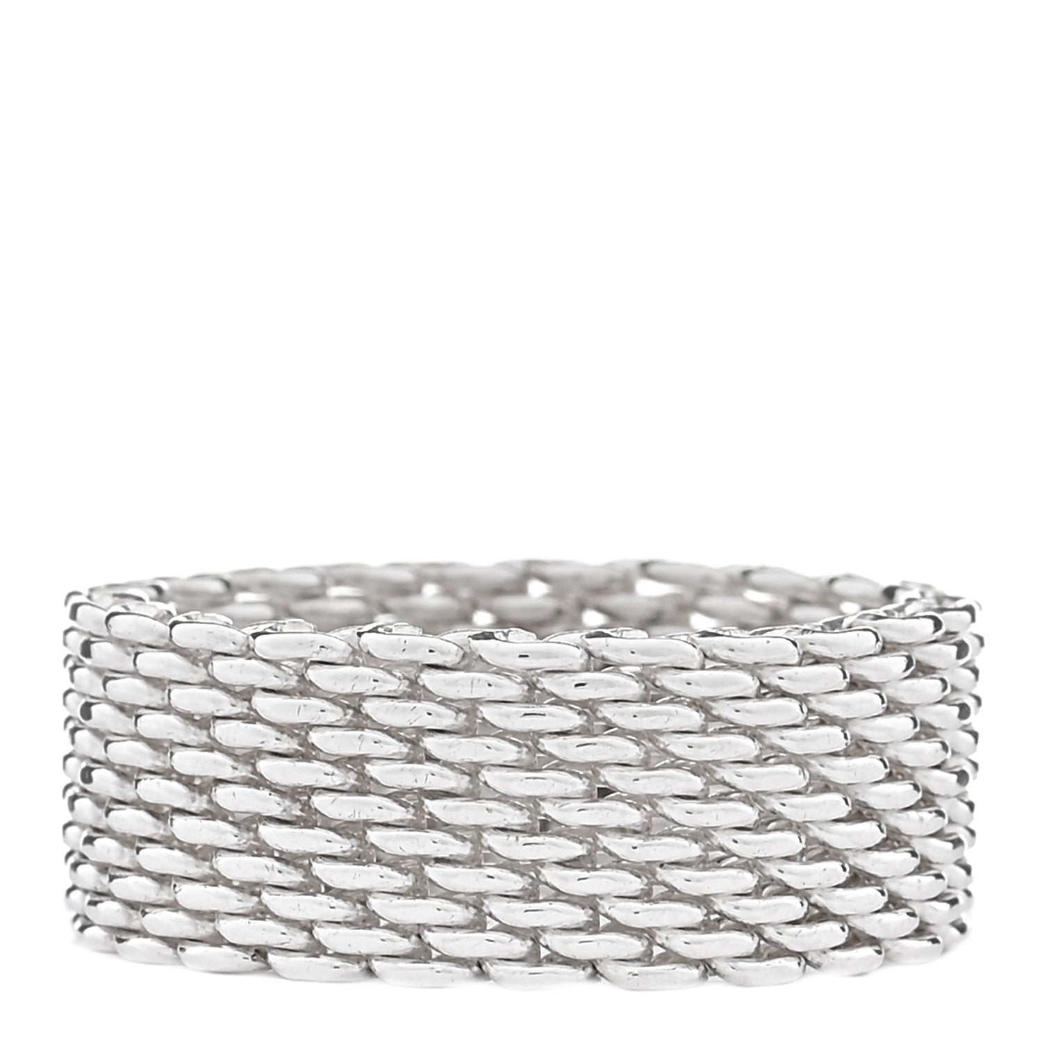 Tiffany Sterling Silver Somerset Mesh Ring 66 11.5 2 of 8