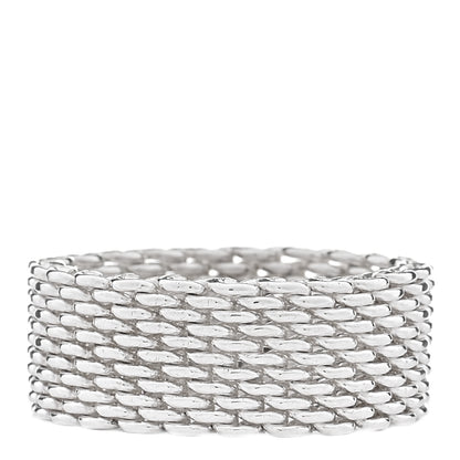Tiffany Sterling Silver Somerset Mesh Ring 66 11.5 2 of 8