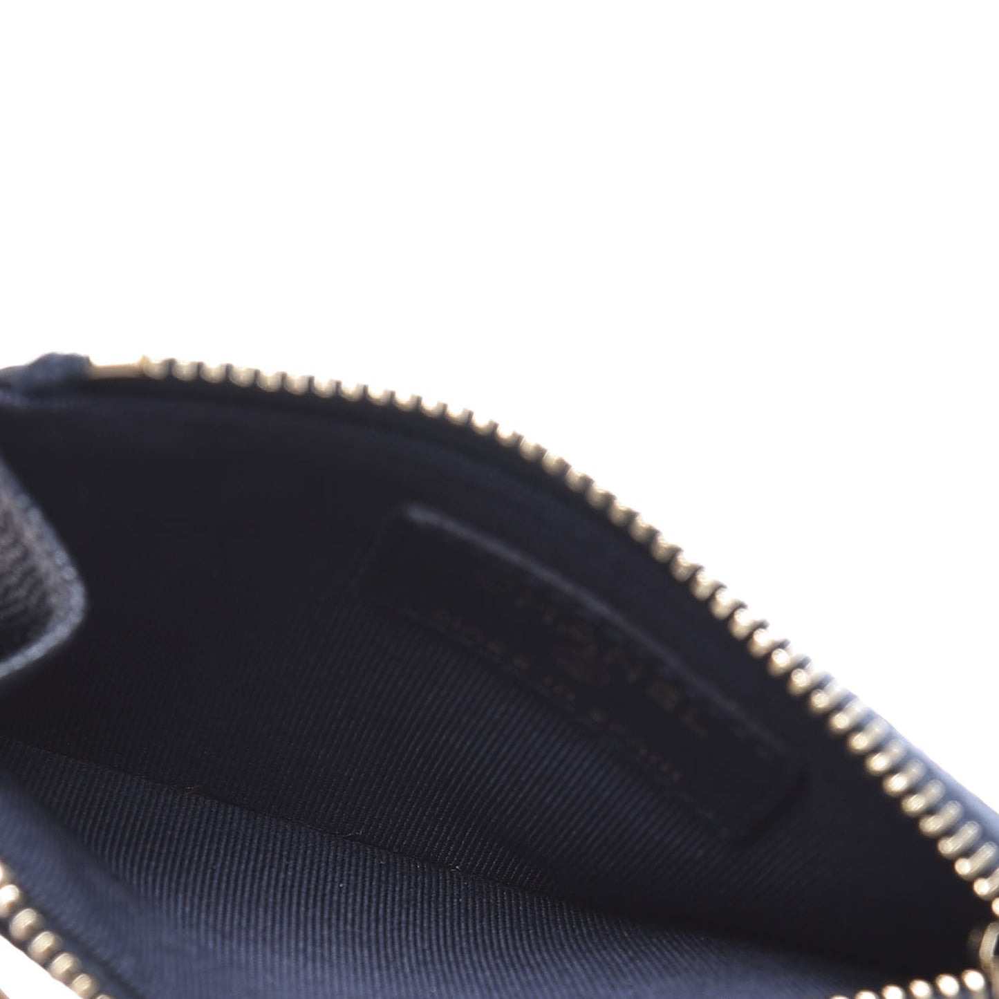 Caviar Quilted CC Zip Card Holder Navy