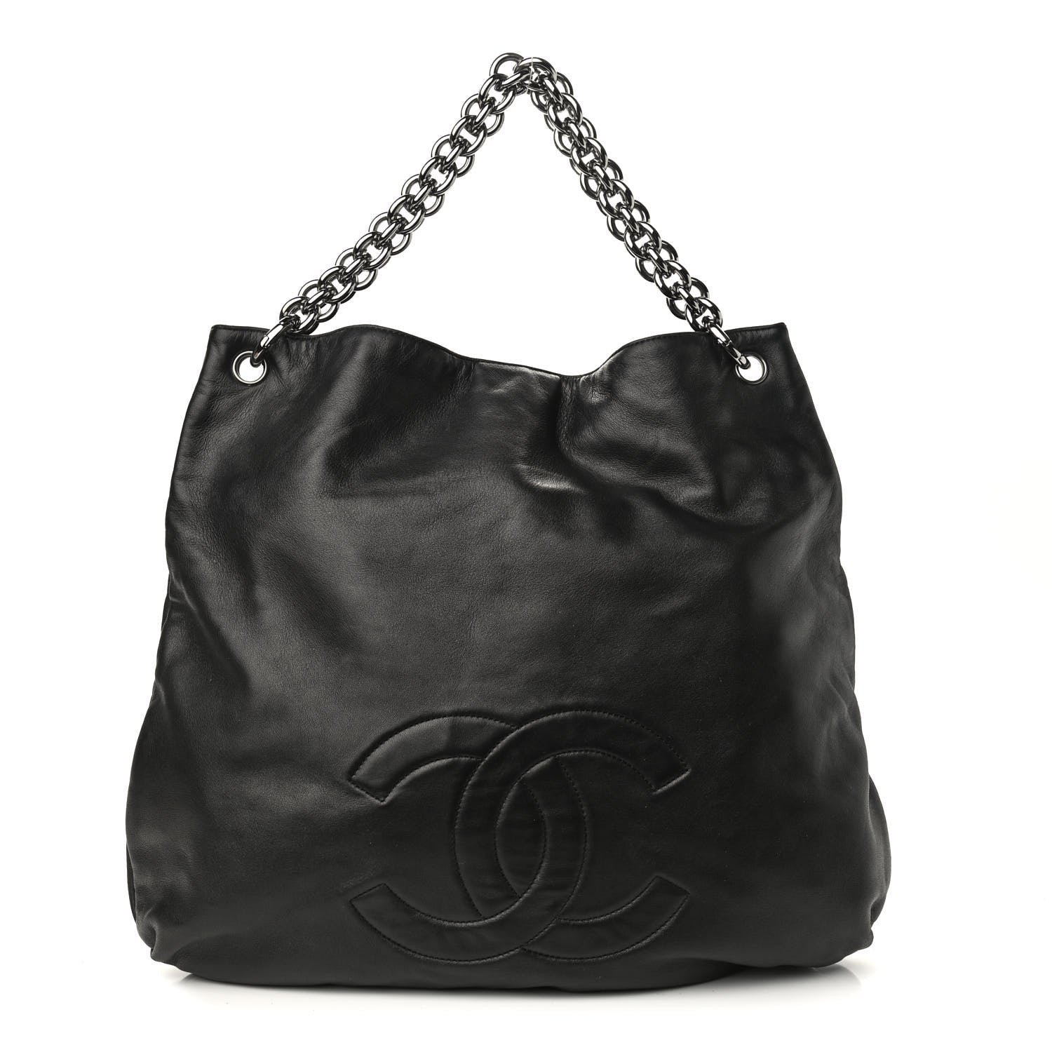 Chanel Lambskin Large Soft and Chain Hobo Black 1 of 9