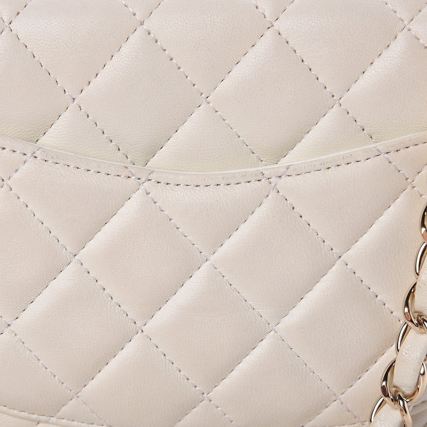 Lambskin Quilted Mini Square Flap White