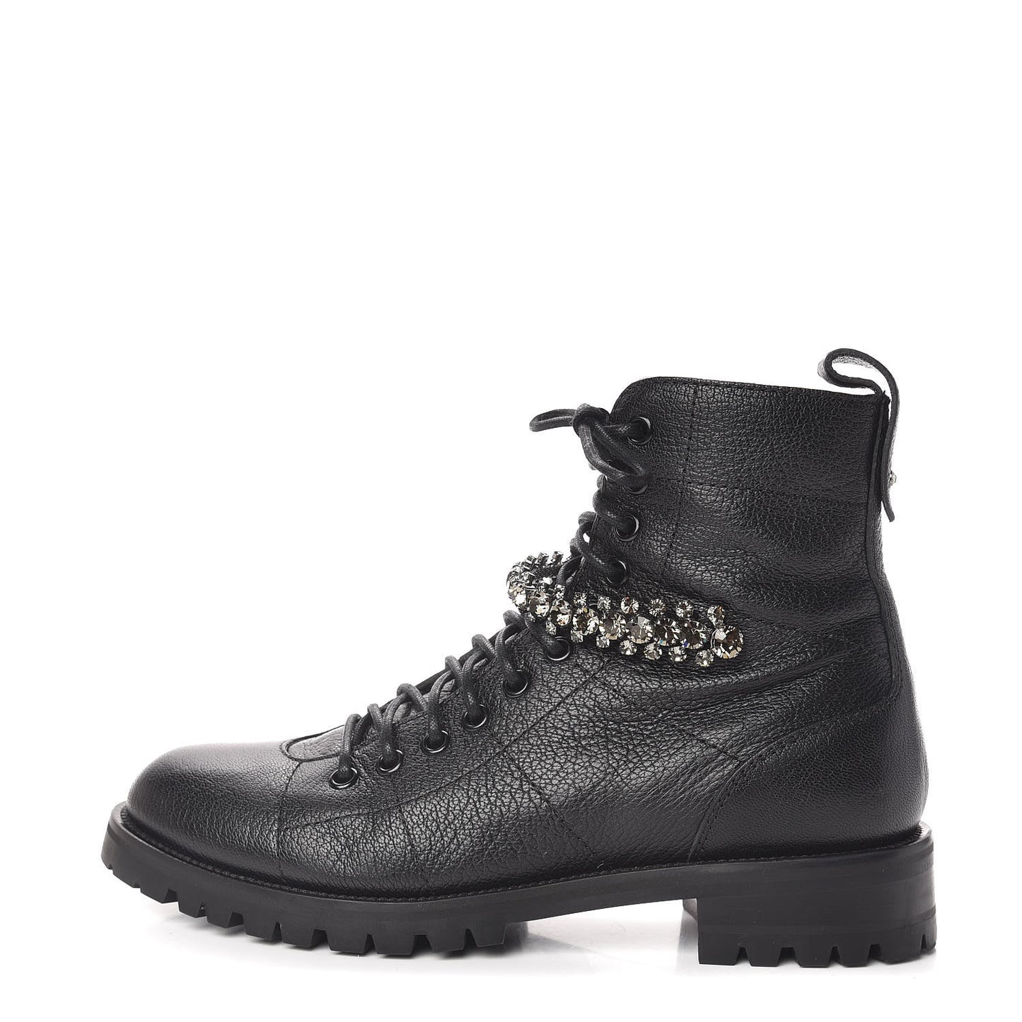 Lambskin Combat Boots 38 Black