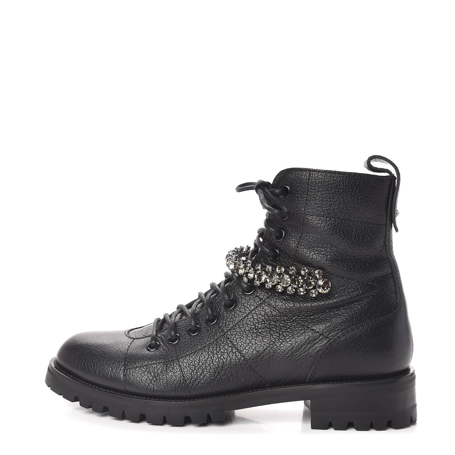 Jimmy Choo Lambskin Combat Boots 38 Black 1 of 10