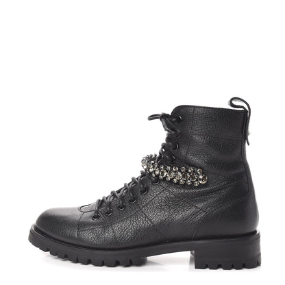 Jimmy Choo Lambskin Combat Boots 38 Black 1 of 10