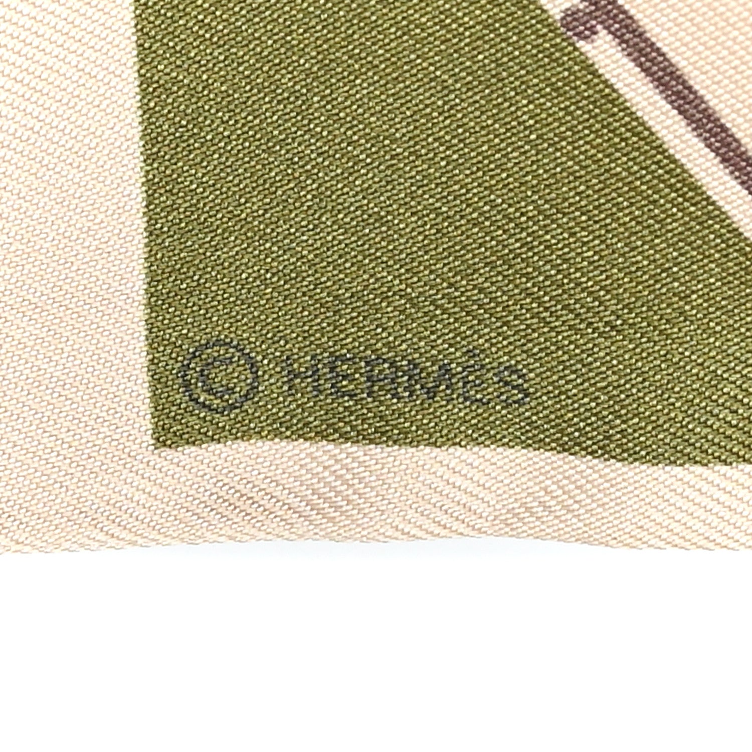 Hermes Silk Figures Libres Twilly Beige Vert Orange 3 of 3