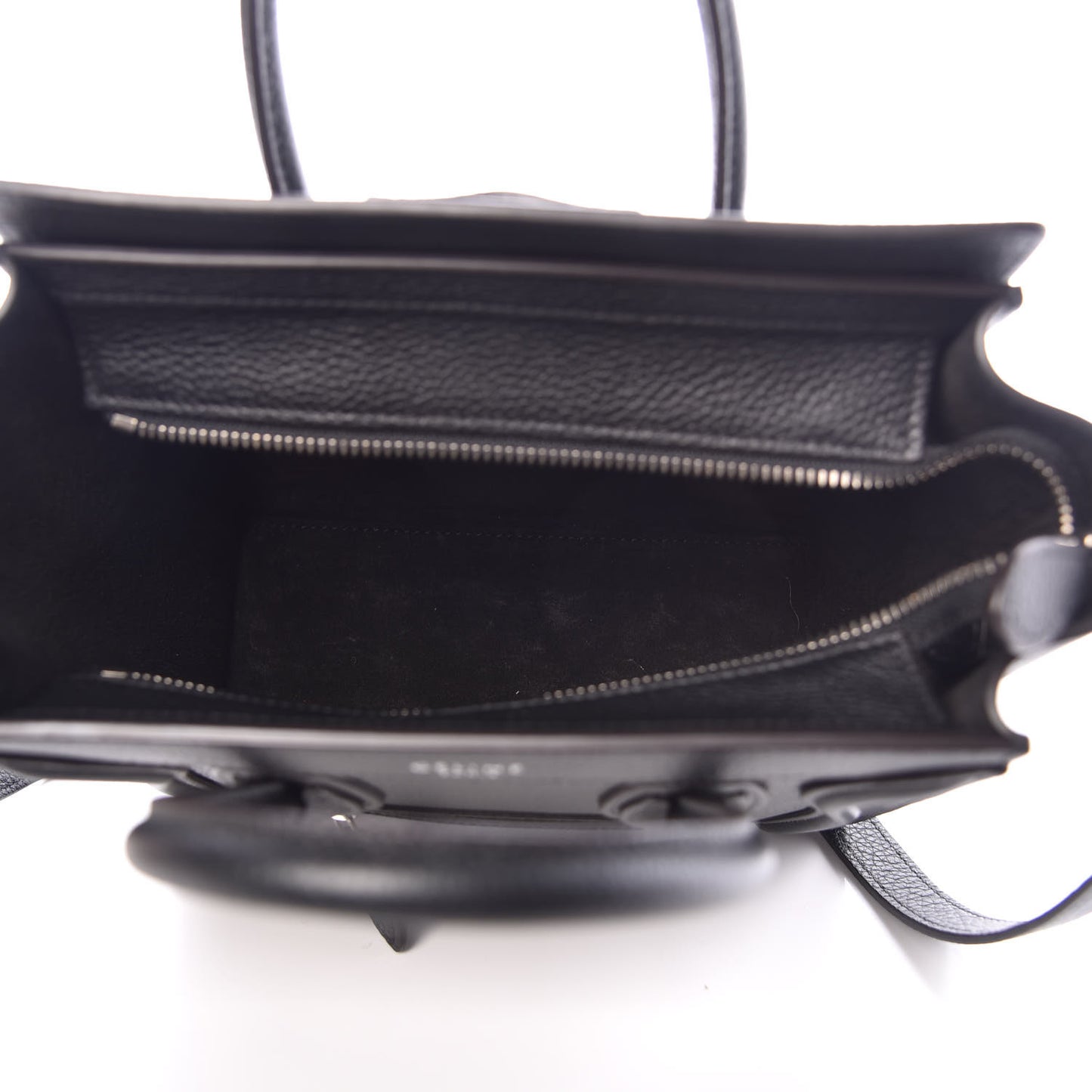Drummed Calfskin Nano Luggage Black