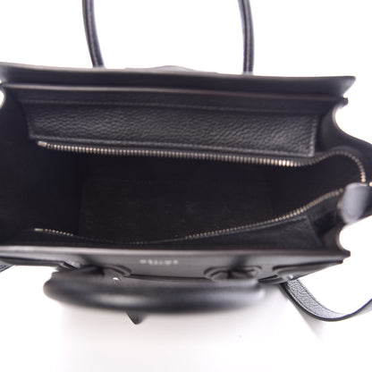 Celine Drummed Calfskin Nano Luggage Black 5 of 9