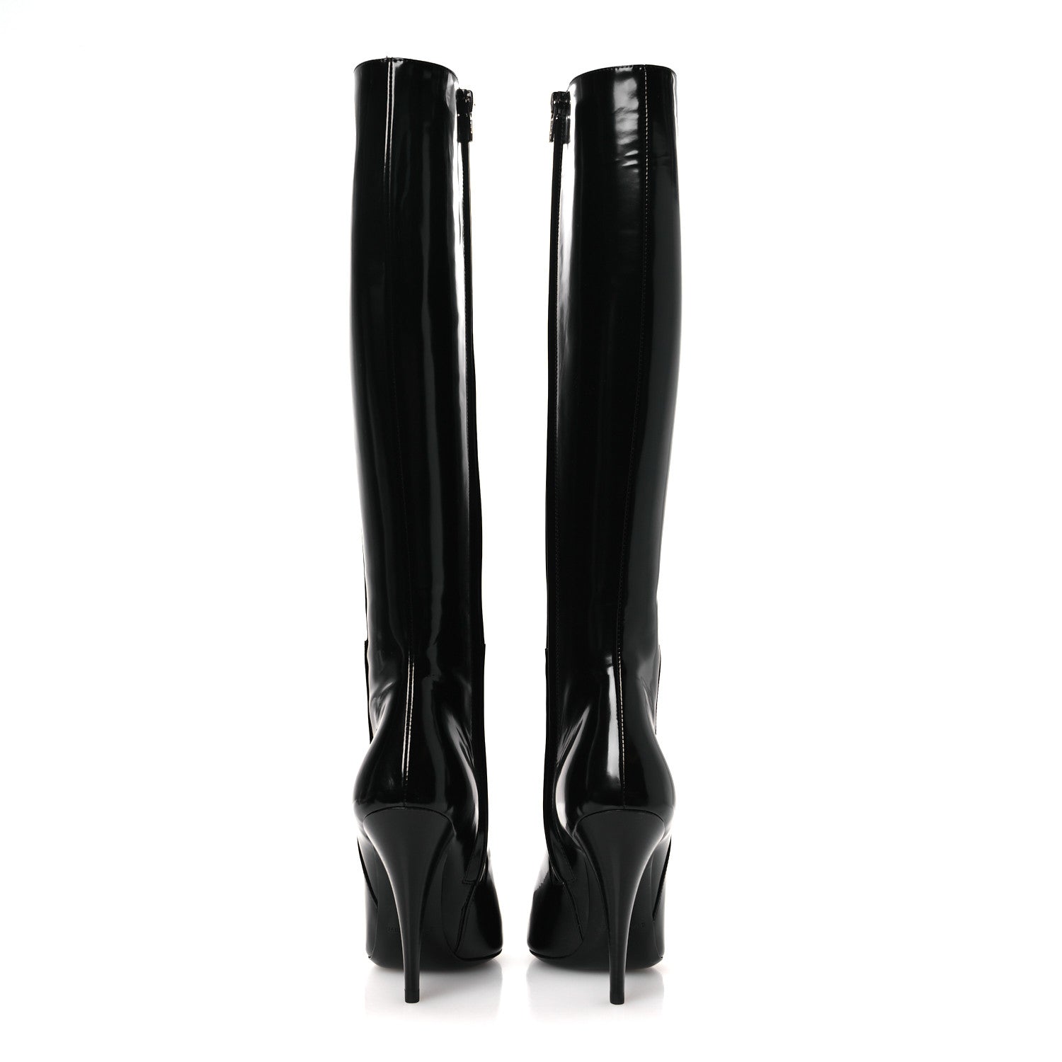 Saint Laurent Vitello Marilyn Raven 110 Buba Knee High Boots 37 Black 6 of 10