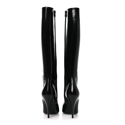 Saint Laurent Vitello Marilyn Raven 110 Buba Knee High Boots 37 Black 6 of 10