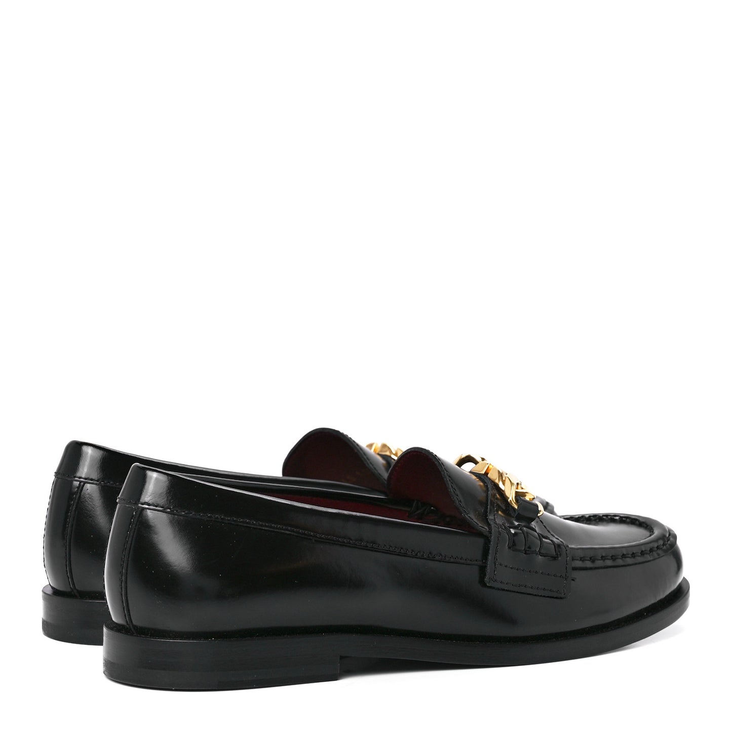 Calfskin VLogo Chain Loafers 36 Black