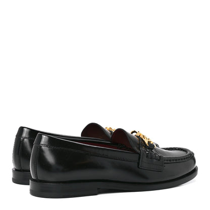 Valentino Garavani Calfskin VLogo Chain Loafers 36 Black 4 of 10