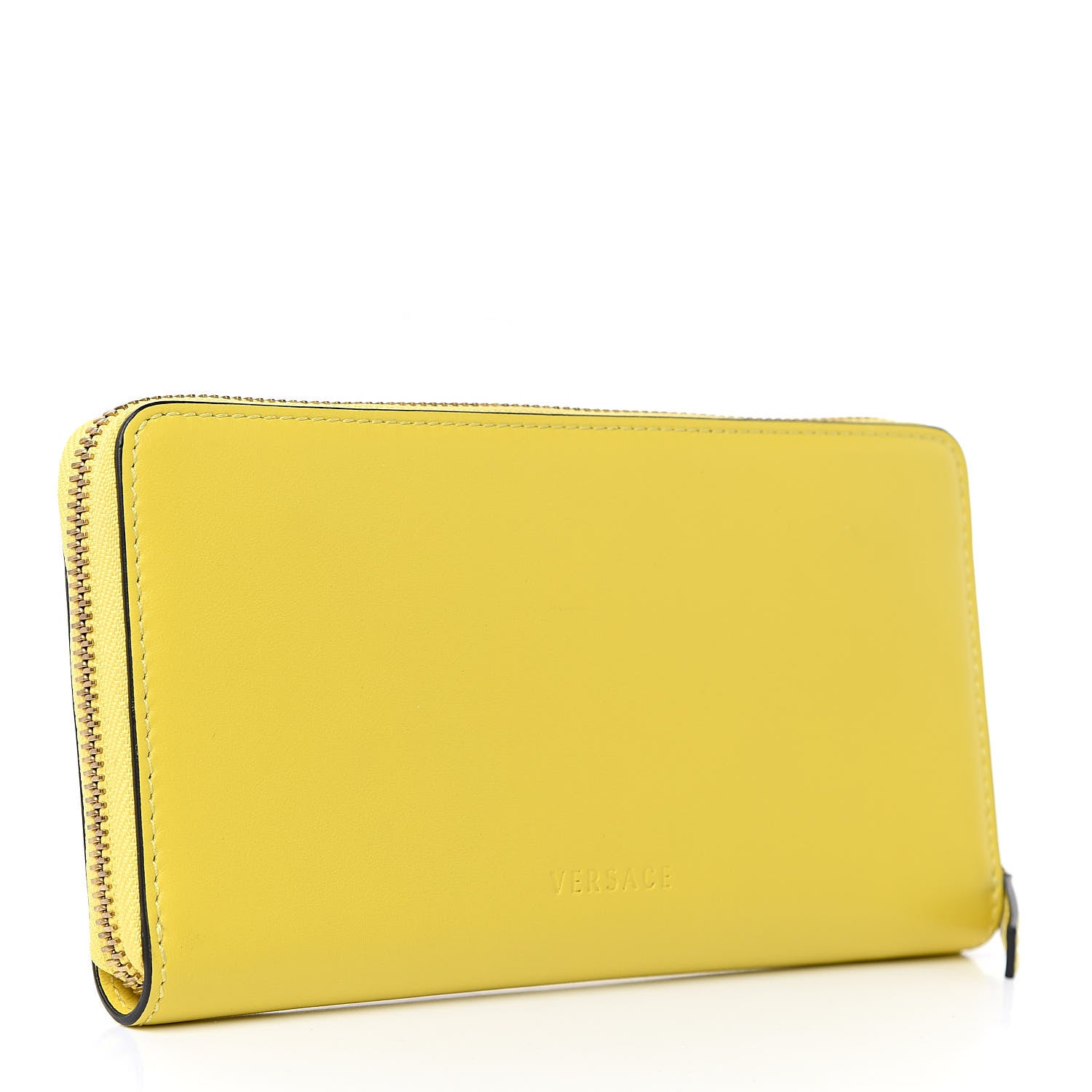 Versace Calfskin Tribute Zip Around Wallet Yellow 3 of 8