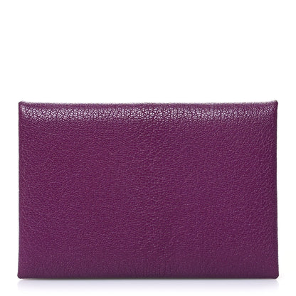 Hermes Chevre Mysore Calvi Card Case Anemone 1 of 11