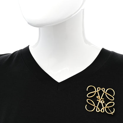 Loewe Brass Anagram Brooch Gold 2 of 4