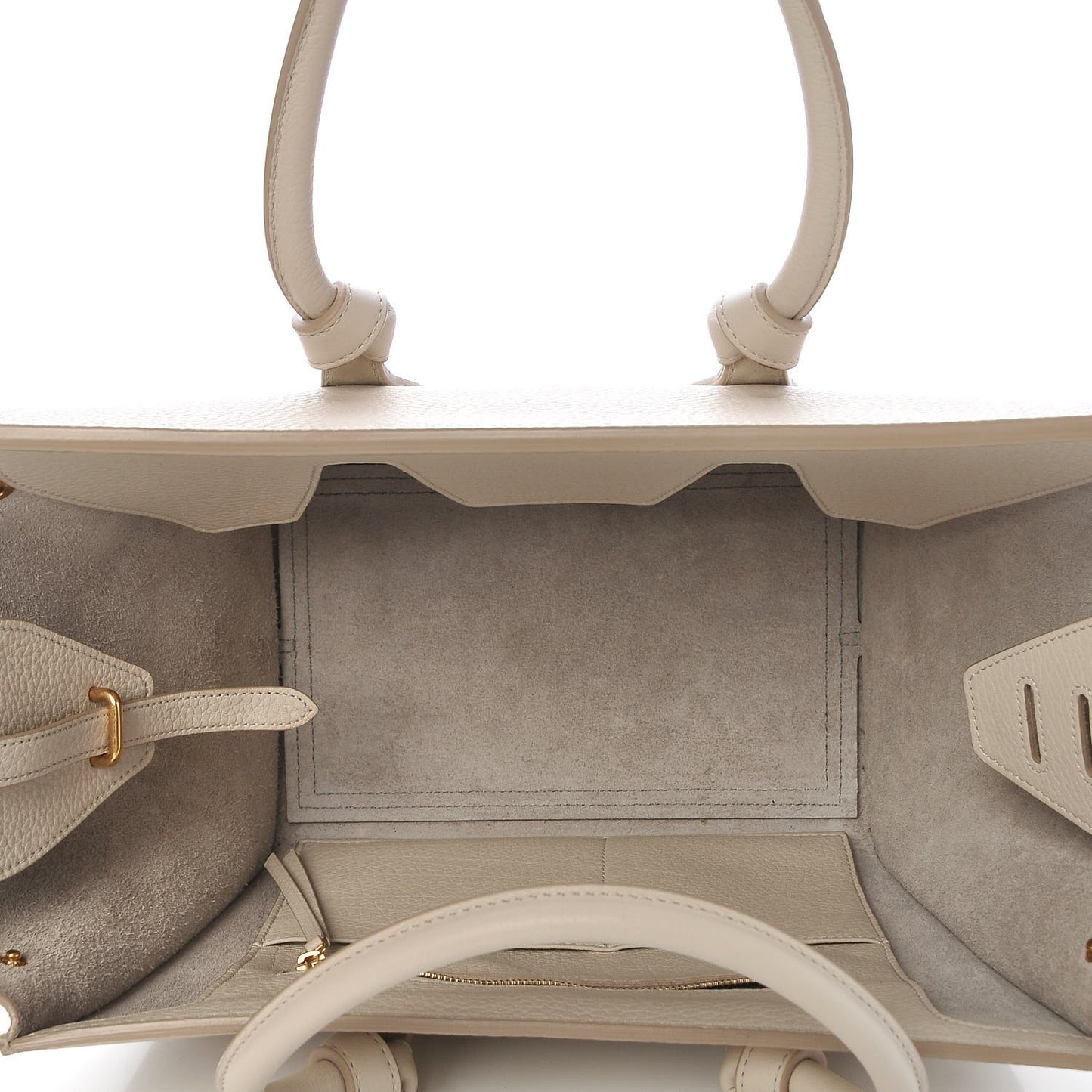 Crisped Calfskin Mini Tie Knot Tote Chalk