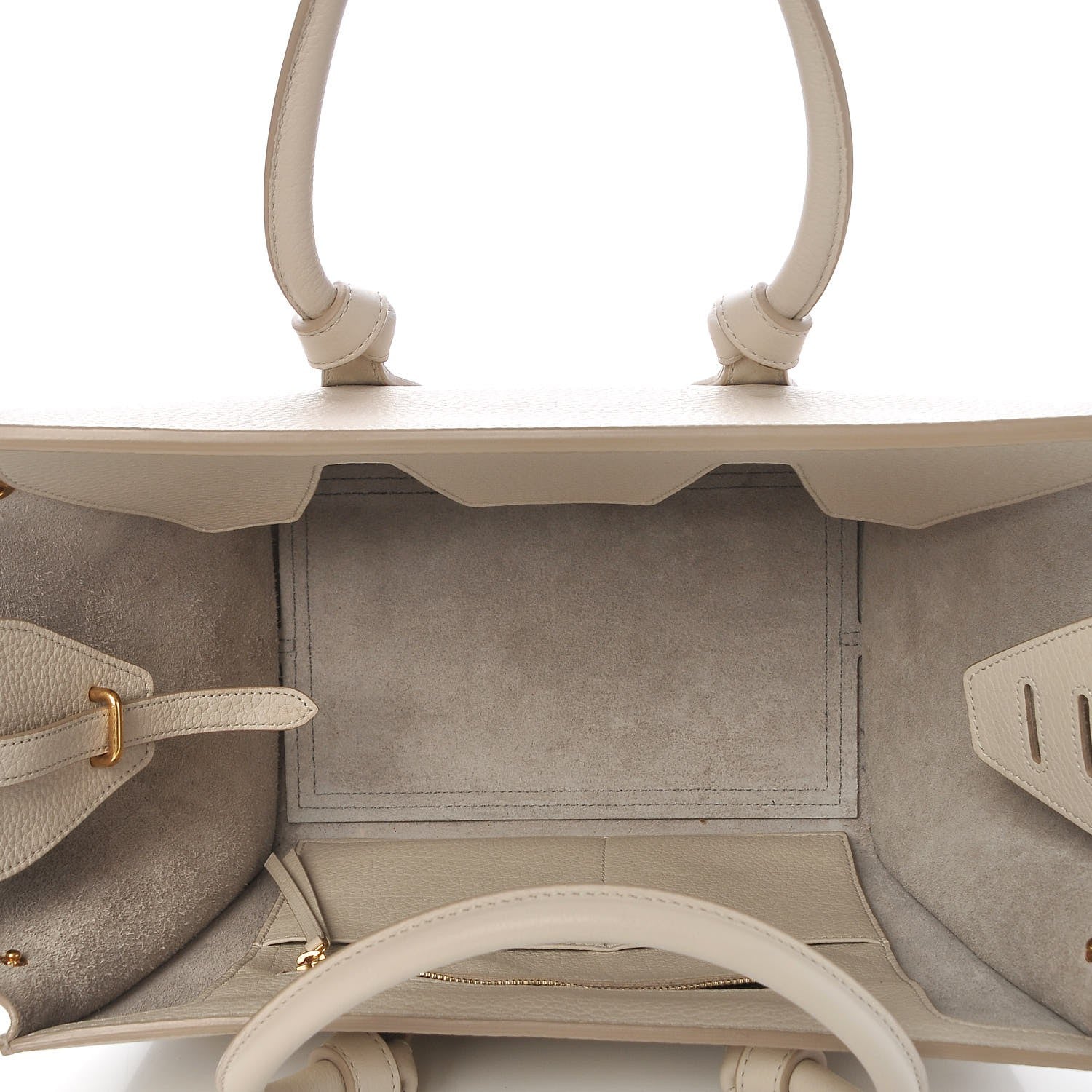 Celine Crisped Calfskin Mini Tie Knot Tote Chalk 5 of 13