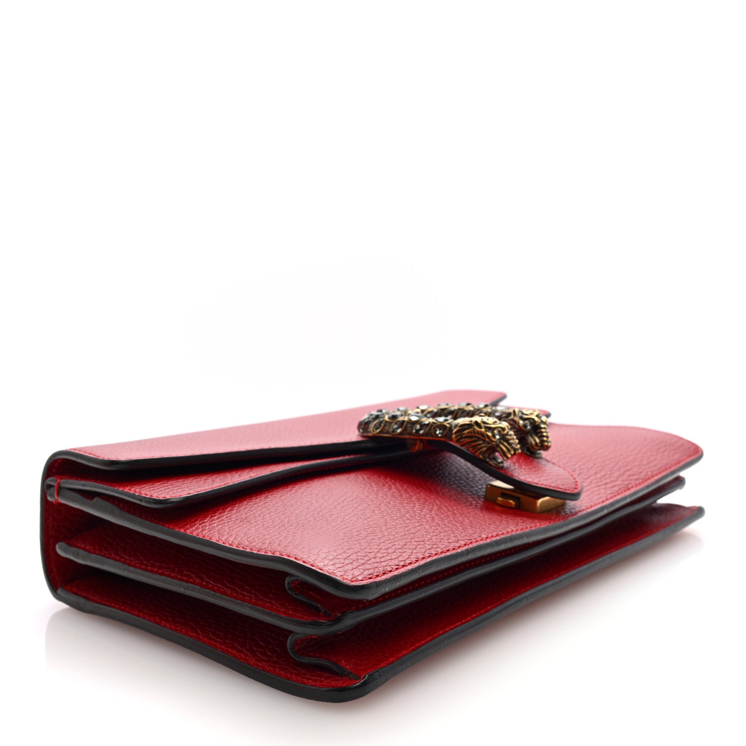 Gucci Dollar Calfskin Swarovski Crystal Small Dionysus Shoulder Bag Hibiscus Red 4 of 10