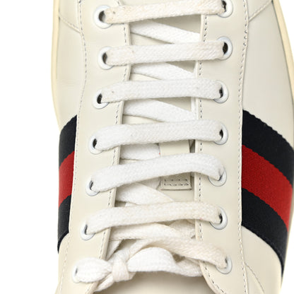 Gucci Miro Soft Calfskin Ayers Web Mens Ace Sneakers 11.5 White Blue 12 of 15