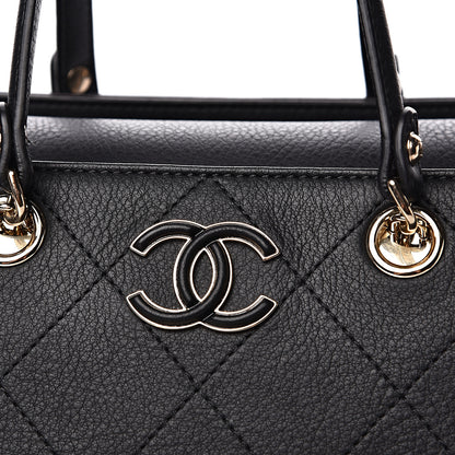Chanel Bullskin Stitched Large Shopping Bag Black 9 of 10