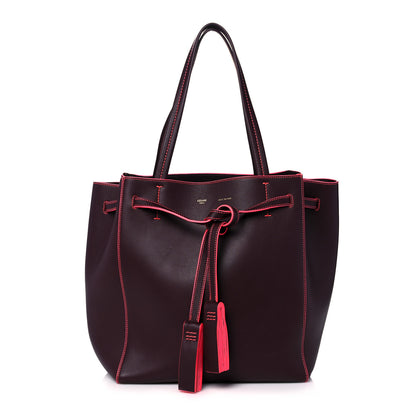 Celine Smooth Calfskin Small Tassel Cabas Phantom Burgundy Pink 1 of 14