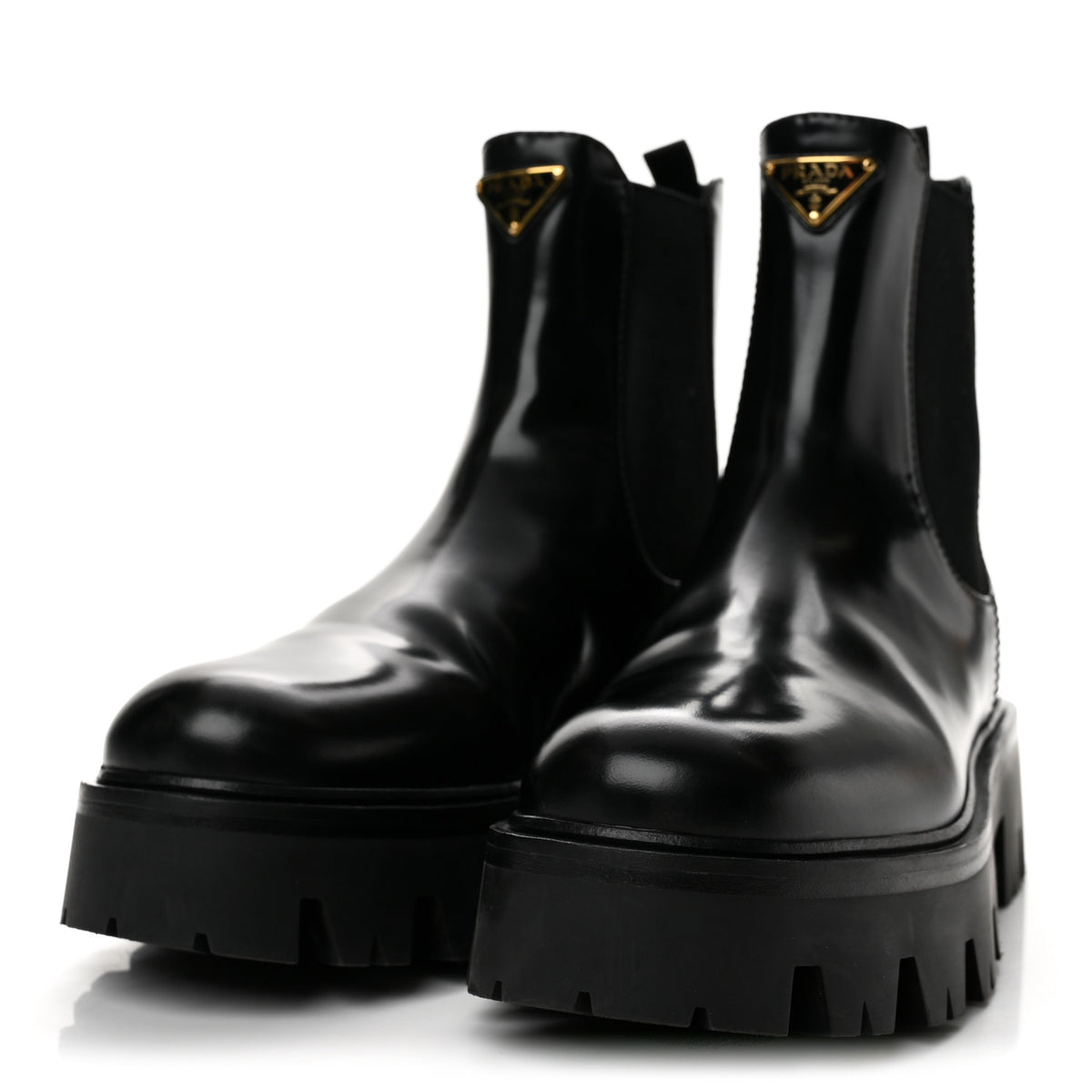 Brushed Calfskin Stride Triangle Booties 36.5 Black