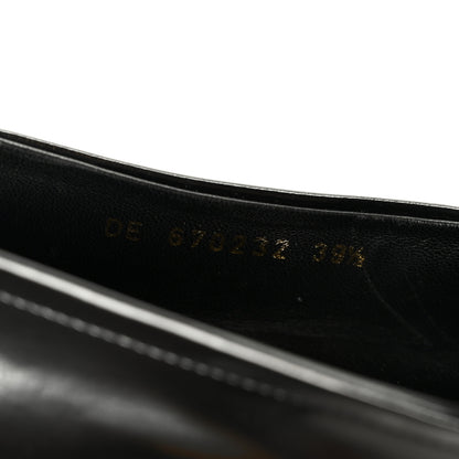 Saint Laurent Glazed Calfskin Le Loafer 15 Penny Slippers 39.5 Black 9 of 10