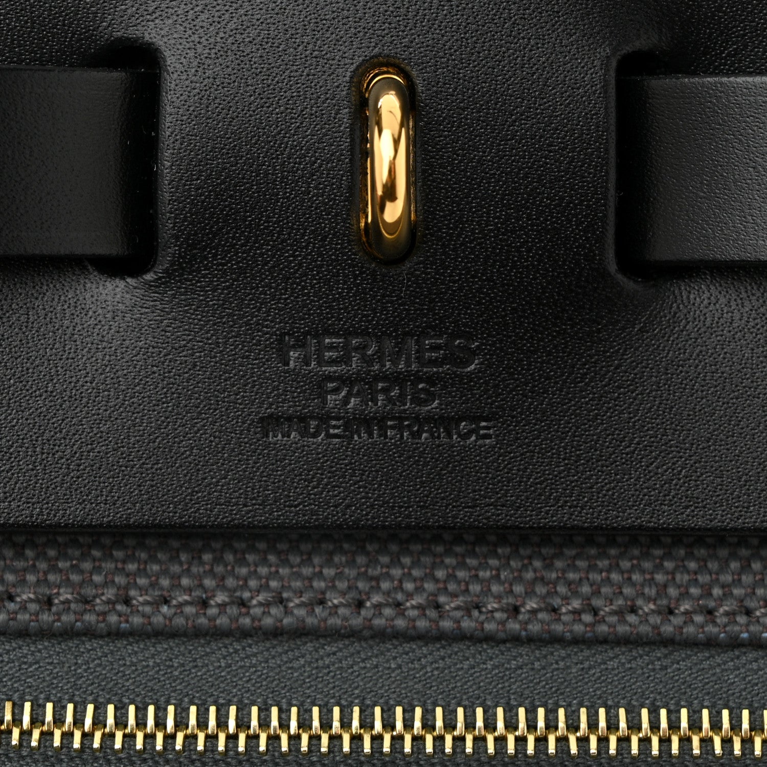 Hermes Military Toile Vache Hunter Laque Herbag Zip Retourne 31 PM Ardoise Black 7 of 12