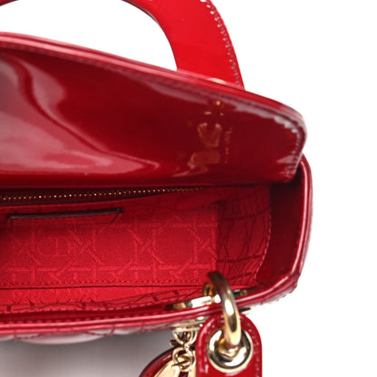 Christian Dior Patent Cannage Mini Lady Dior Red 4 of 5