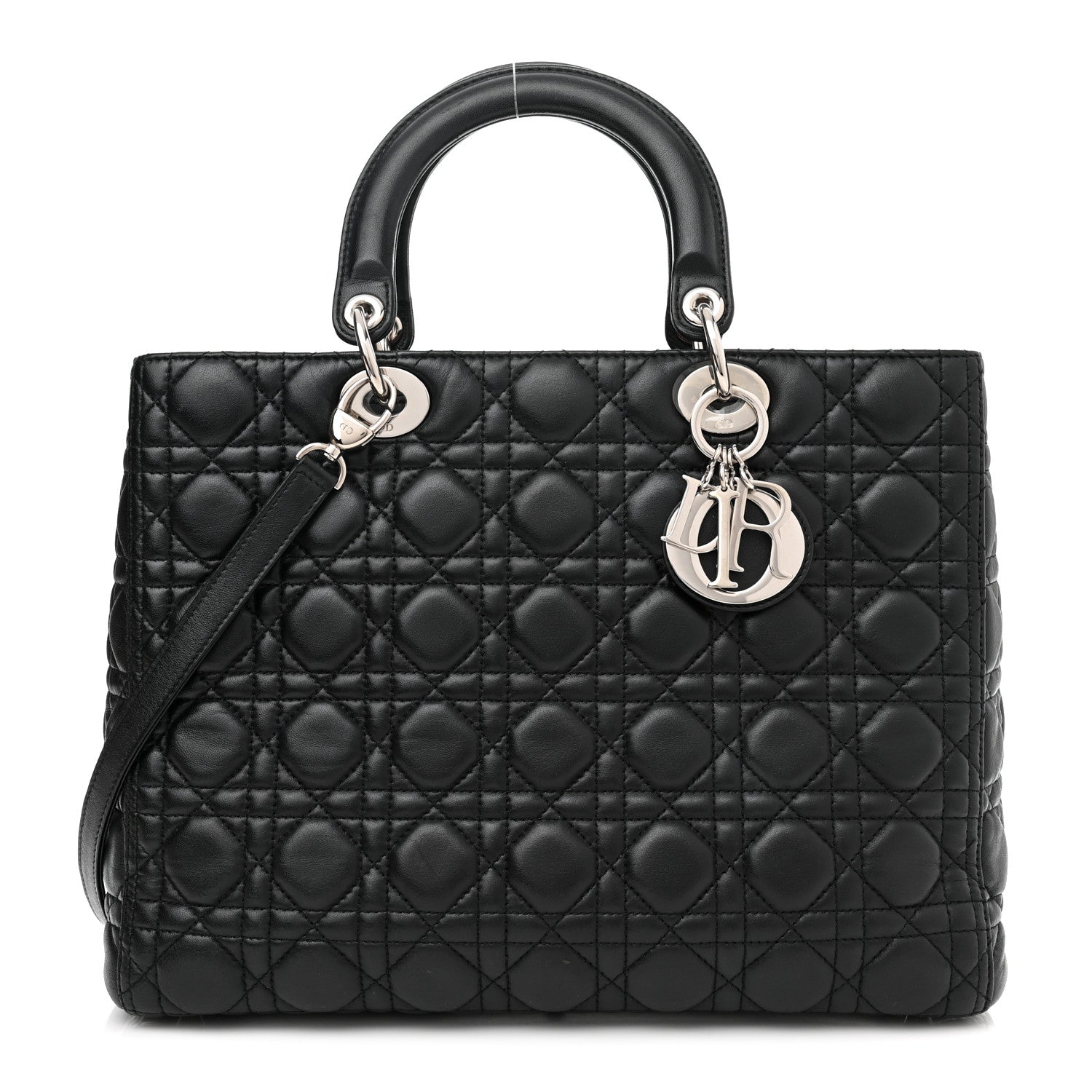 Christian Dior Lambskin Cannage Large Lady Dior Black 1 of 10